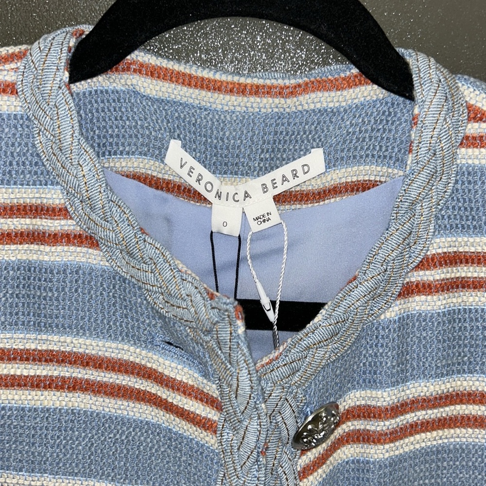 VERONICA BEARD  Ginerva Braided-Rope Tie Jacket Blue - Picture 11 of 16